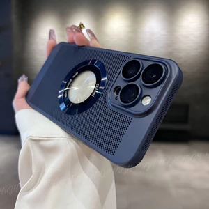 Sang Trọng Ốp Điện Thoại Từ Tính Tản Nhiệt Bảo Vệ Camera Cho iphone 15 14 13 12 11 pro max new iphone 12 13 mini 14 15 plus