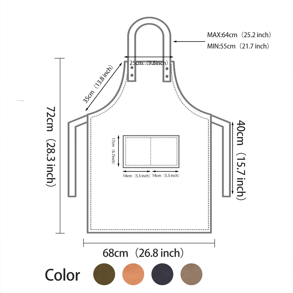 Tạp dề nhà bếp chống dầu đa năng | Kitchen Apron Waterproof Adjustable for Cooking (Cotton, Unisex)