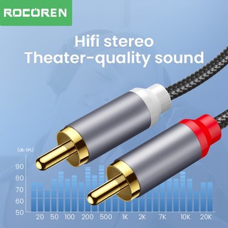 Rocoren Dây Cáp Âm Thanh Chuyển Đổi Từ Giắc Cắm 3.5mm Sang 2 rca 3.5 Sang 2 rca Chuyên Dụng