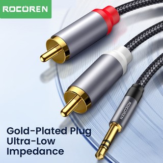 Rocoren Dây Cáp Âm Thanh Chuyển Đổi Từ Giắc Cắm 3.5mm Sang 2 rca 3.5 Sang 2 rca Chuyên Dụng