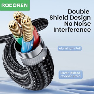 Rocoren Dây Cáp Âm Thanh Chuyển Đổi Từ Giắc Cắm 3.5mm Sang 2 rca 3.5 Sang 2 rca Chuyên Dụng