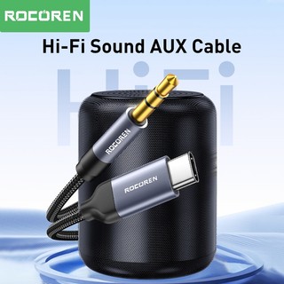Cáp Rocoren Aux USB Type C sang Giắc cắm âm thanh 3,5mm Bộ chuyển đổi loa cho điện thoại Tai nghe ô tô Bộ chuyển đổi máy tính Dây