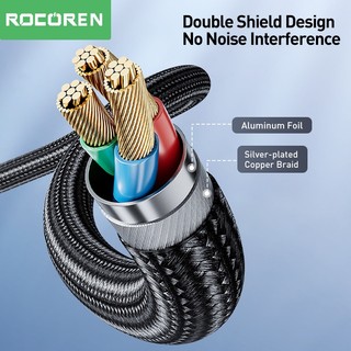 Cáp Rocoren Aux USB Type C sang Giắc cắm âm thanh 3,5mm Bộ chuyển đổi loa cho điện thoại Tai nghe ô tô Bộ chuyển đổi máy tính Dây