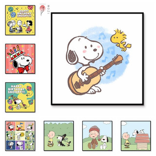 MOZI✨Snoopy 40*50cm tranh tô màu theo số nhân vật hoạt hình tranh số hoá anime tranh số hoá sơn acrylic  tranh tô số hoá tranh sơn dầu số hoá Tranh Sơn Dầu Vẽ Hoạt Hình snoopy Bằng acrylic