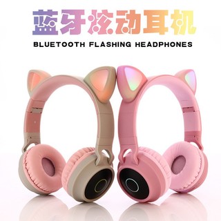 Tai Nghe bluetooth Không Dây Dạ Quang Hình Tai Mèo Có Thể Gập Lại Được Dành Cho Điện Thoại Di Động [Lff1103]