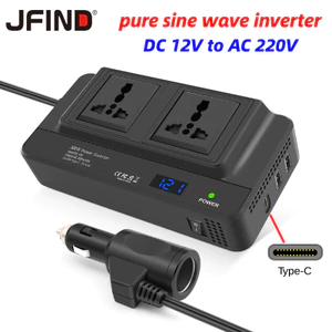 Tẩu Sạc Nhanh 200w Chuyển Đổi Điện Áp dc 12v Sang ac 220v Cho Điện Thoại pd2.0