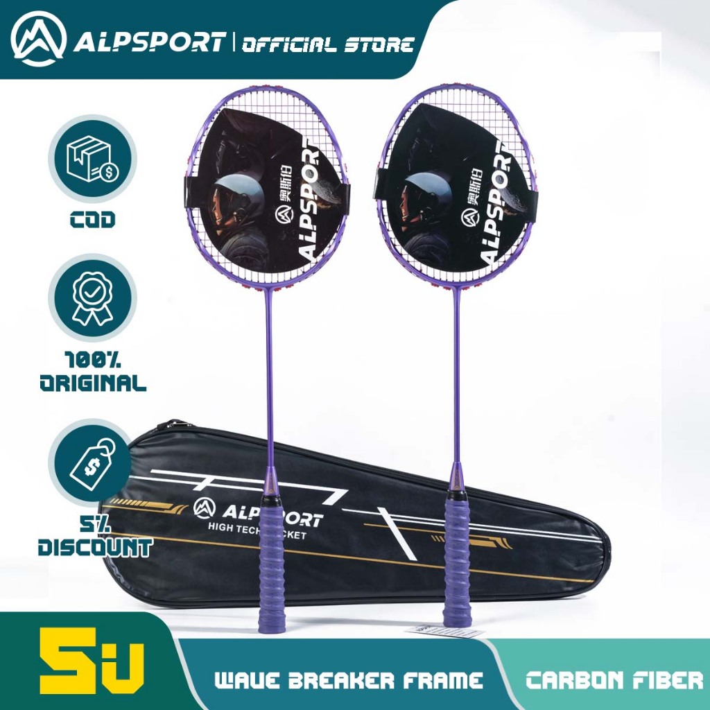 ALP V5 5U 75g PRO MXH ĐệmCông nghệ khung sóng vợt cầu lông tấn công Đỏ ...