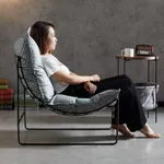 [Mã CLS2404A giảm 30k đơn 150k] Ghế sofa phong cách Bắc Âu sang trọng, vải giả da, đệm mềm mại thoải mái, ghế thư giãn như quán cà phê gia đình — ảnh 4