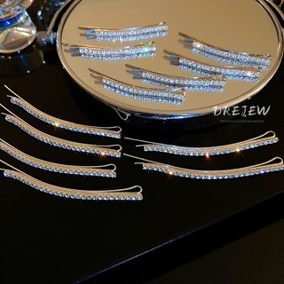 DREJEW Kẹp Tóc Một Hàng Một Đường Kim Cương Lấp Lánh Siêu Lấp Lánh Hàn Quốc