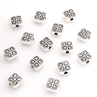 Bộ 20 Hạt Xâu Chuỗi Tròn Họa Tiết Thánh Giá Bằng Hợp Kim Dùng Làm Vòng Tay / Vòng cổ diy