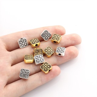 Bộ 20 Hạt Xâu Chuỗi Tròn Họa Tiết Thánh Giá Bằng Hợp Kim Dùng Làm Vòng Tay / Vòng cổ diy