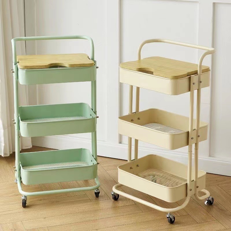 Giá để đồ Giá để đồ nhiều tầng Xe đẩy sàn nhà tắm Bánh xe quay 360 độ Để đồ đa năng
