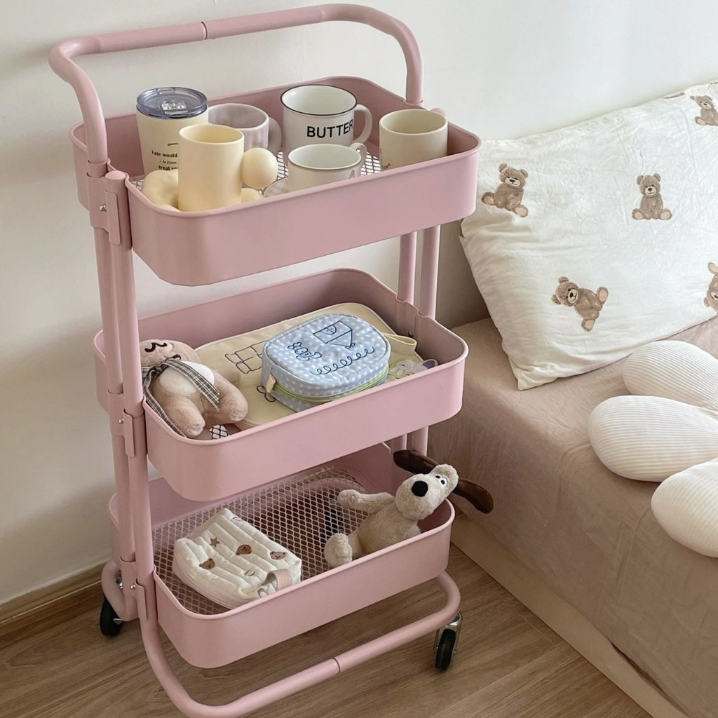 Giá để đồ Giá để đồ nhiều tầng Xe đẩy sàn nhà tắm Bánh xe quay 360 độ Để đồ đa năng