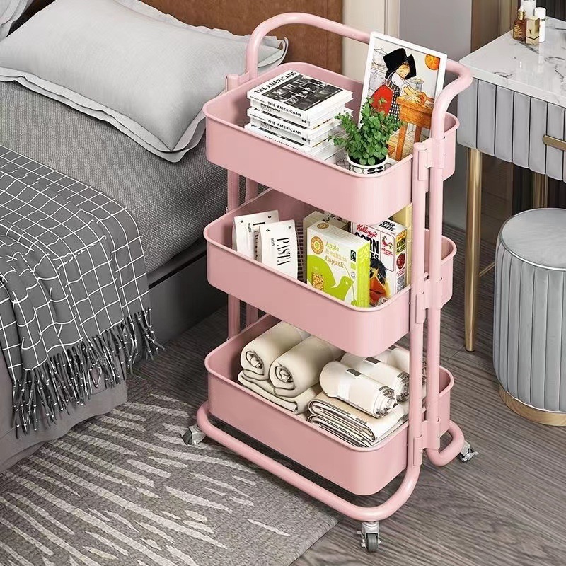 Giá để đồ Giá để đồ nhiều tầng Xe đẩy sàn nhà tắm Bánh xe quay 360 độ Để đồ đa năng