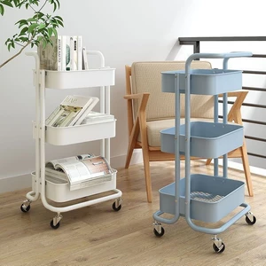 Giá để đồ Giá để đồ nhiều tầng Xe đẩy sàn nhà tắm Bánh xe quay 360 độ Để đồ đa năng