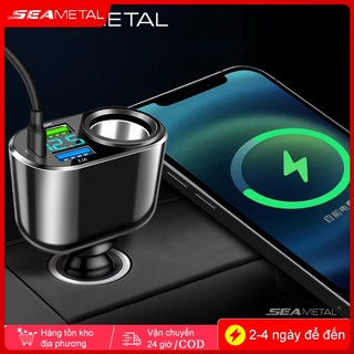 Tẩu sạc nhanh ô tô SEAMETAL đa năng QC3.0 PD 4 cổng 12V 66W