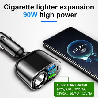 Tẩu sạc nhanh ô tô SEAMETAL đa năng QC3.0 PD 4 cổng 12V 66W