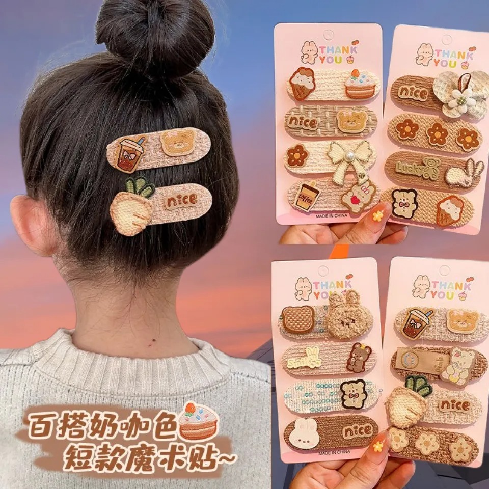 Bộ 4 Miếng Dán Tóc dán tóc cho bé Thần Kỳ Vào Thu Đông Cho Bé Gái