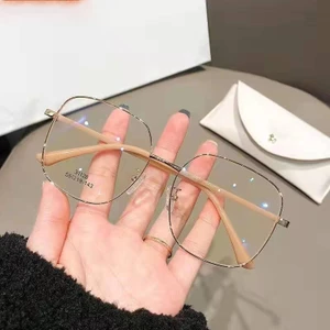 Kính cận nam nữ 0.50 - 6.00 độ, gọng phẳng chống ánh sáng xanh, phong cách Hàn Quốc, thấu kính có thể cắt, dành cho học sinh 039