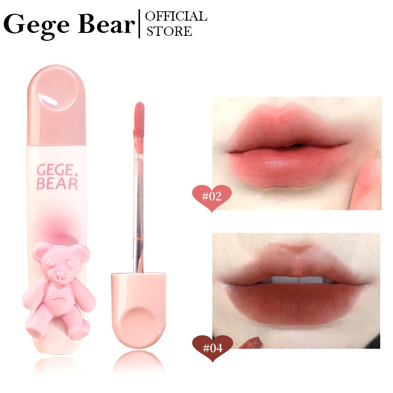 Son kem lì GEGE BEAR dưỡng ẩm chống nước chống khô môi Lấp Lánh Nuôi Dưỡng Môi Lâu Trôi Trọng Lượng