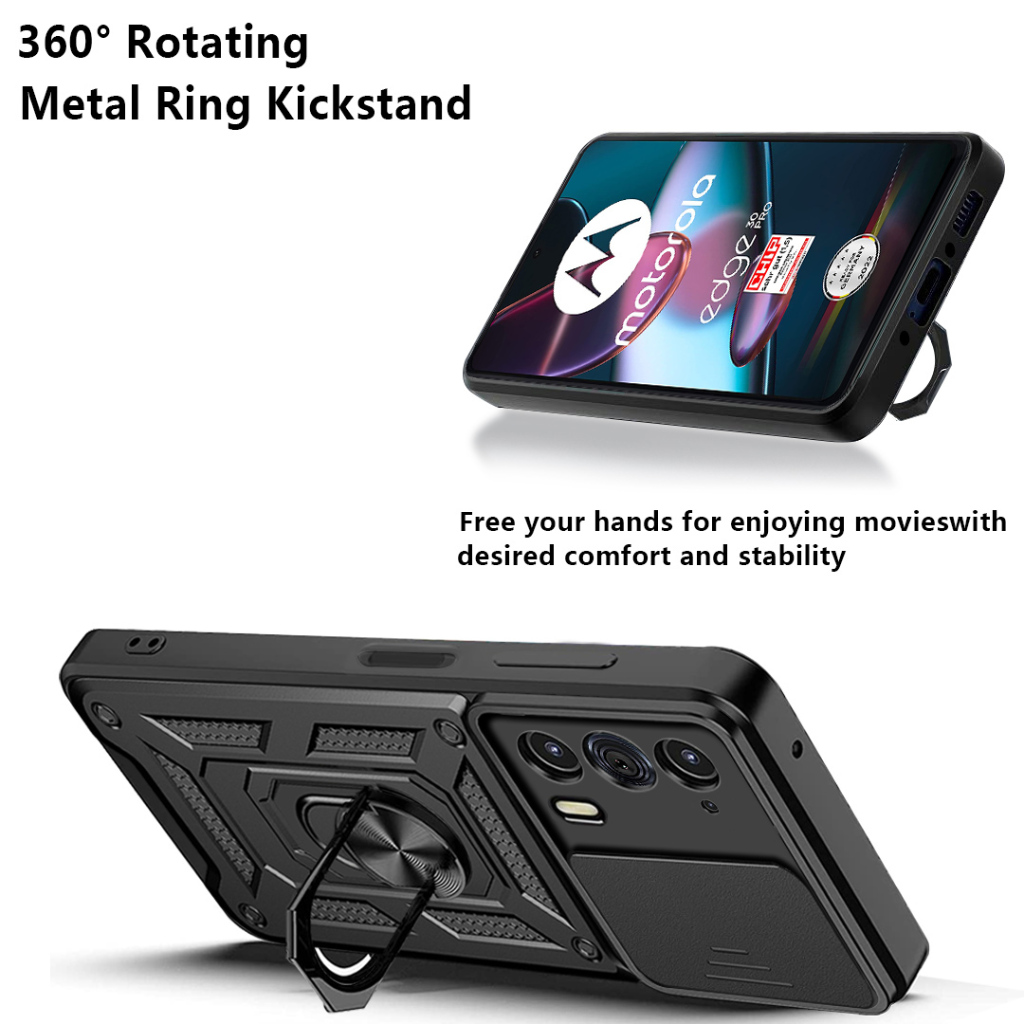 Ốp điện thoại chống sốc bảo vệ ống kính Motorola MOTO Edge 20 30 40 50 S50 60 2023 Fusion Pro Plus Neo Ultra 4G 5G Vỏ Fusion Lite Vỏ giữ nhẫn từ tính