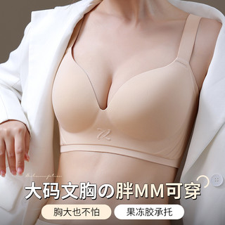 Mới 34-44C/D Cộng với kích thước Latex Bra Phụ nữ thời trang mượt mà cộng với kích thước Bra đầy đủ không dây chống chảy xệ Sexy Push Up Bra Jelly Gum Hỗ trợ mềm Ẩn lưng Chất béo chống sốc Điều chỉnh Bra Breathable Thoải mái Đồ lót