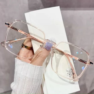 Mắt kính cận thị kính cận có độ sẵn 0.50 - 3.50 độ kính cận nam nữ Thấu kính có thể cắt được Gọng kính phẳng chống ánh sáng xanh phong cách hàn quốc dành cho học sinh TXX-077