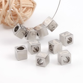 Hạt xuyên lỗ vuông kỹ thuật số bằng thép không gỉ cho phụ kiện trang sức DIY