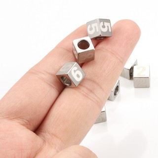 Hạt xuyên lỗ vuông kỹ thuật số bằng thép không gỉ cho phụ kiện trang sức DIY