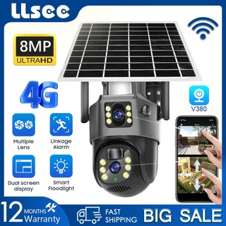 Camera 2 Mắt 4G 8MP Không Dây Năng Lượng Mặt Trời PTZ, Siêu Sắc Nét, Có Màu Ban Đêm, Có 2 Mắt Xem 2 Màn Hình Cùng Lúc