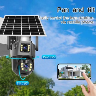 Camera 2 Mắt 4G 8MP Không Dây Năng Lượng Mặt Trời PTZ, Siêu Sắc Nét, Có Màu Ban Đêm, Có 2 Mắt Xem 2 Màn Hình Cùng Lúc
