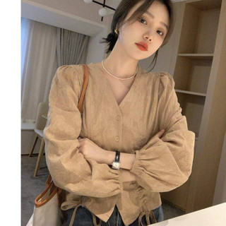 Áo DàI Tay Cổ Chữ v ThờI Trang Cho Nữ
