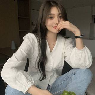 Áo DàI Tay Cổ Chữ v ThờI Trang Cho Nữ