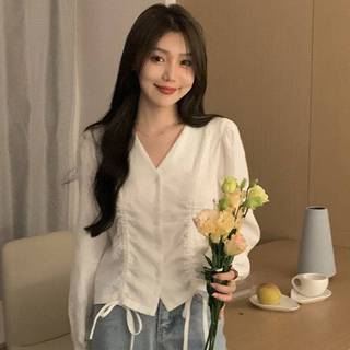 Áo DàI Tay Cổ Chữ v ThờI Trang Cho Nữ