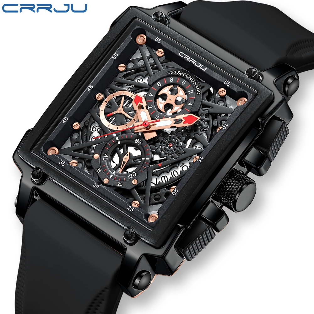 Ảnh Đồng hồ nam quartz CRRJU 2312X dây silicon đa năng chống thấm nước 3