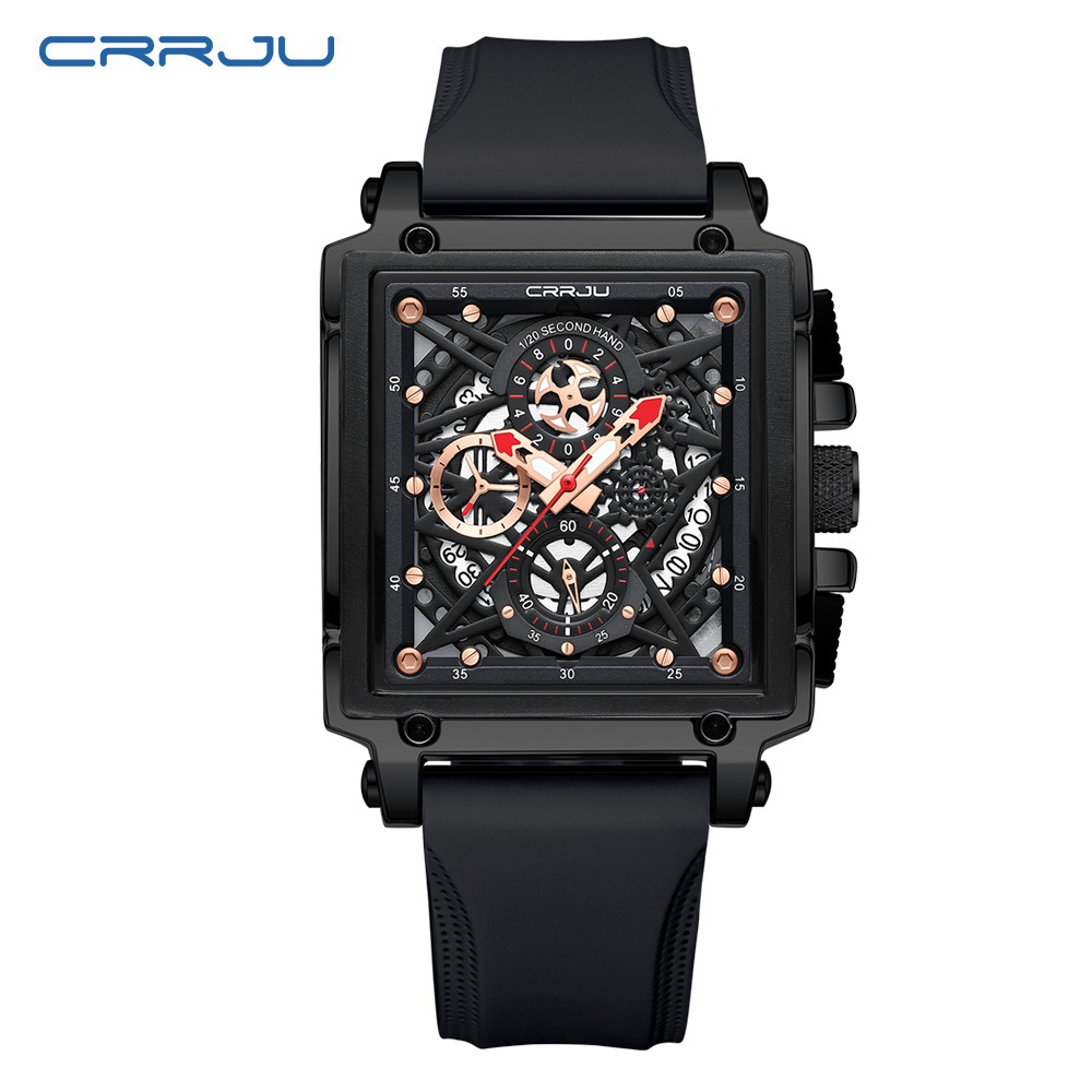 Ảnh Đồng hồ nam quartz CRRJU 2312X dây silicon đa năng chống thấm nước 2