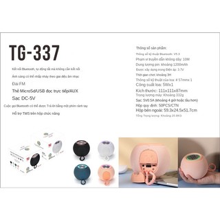 Loa Bluetooth Không Dây TG337 Âm Siêu Trầm Chất Lượng Cao