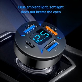 Tẩu sạc nhanh ô tô SEAMETAL siêu nhanh 3.0 4 cổng 66W pd qc3.0 có led cho xe hơi