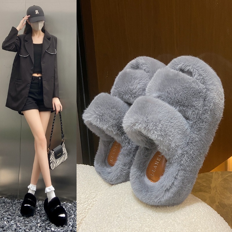 Dép Bông Đế Dày 7cm Thời Trang Dành Cho Nữ
