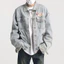 Áo Khoác Denim Tay Dài Phong Cách Harajuku Nhật Bản Thời Trang Cho Nam Và Nữ
