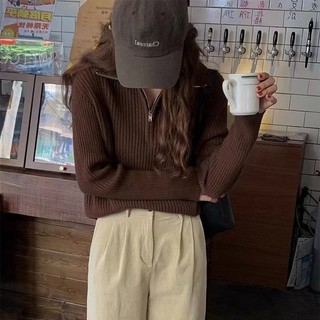 Áo Sweater Dệt Kim Tay Dài Cổ Tròn Cho Nữ