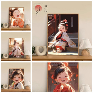 MOZI✨cô gái thích cười 40*50cm tranh tô màu theo số tranh sơn dầu số hoá tranh số hóa sơn acrylic  sơn theo số màu sắc theo kích thước Tranh Sơn Dầu Số Tranh Sơn Dầu acrylic Hình Cô Gái Cười Hoạt Hình Phong Cách Cổ Điển