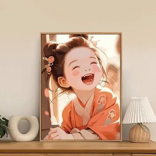MOZI✨cô gái thích cười 40*50cm tranh tô màu theo số tranh sơn dầu số hoá tranh số hóa sơn acrylic  sơn theo số màu sắc theo kích thước Tranh Sơn Dầu Số Tranh Sơn Dầu acrylic Hình Cô Gái Cười Hoạt Hình Phong Cách Cổ Điển