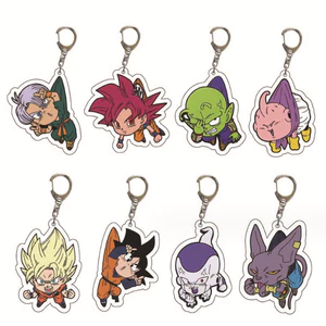 Dragon Ball Super Saiyan và Demon Slayer Anime Vòng chìa khóa hình người Acrylic hai chiều