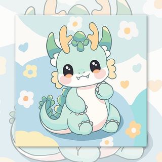 MOZI✨rồng dễ thương 40*50CM tranh tô màu theo số tranh tô màu số hoá nhân vật hoạt hình sơn theo số sơn acrylic  Màu theo số tranh tô màu theo yê Dễ Thương Bộ Tranh Sơn Dầu diy Hình Rồng Hoạt Hình Dành Cho Trẻ Em
