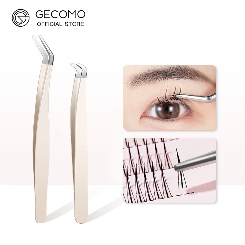Ảnh Nhíp Gắp Lông Mi Giả Bằng Thép Không Gỉ Thương Hiệu GECOMO 1