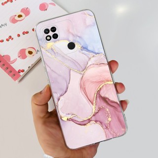 Ôp Điện Thoại Silicon Dẻo Họa Tiết Vân Đá Và Hoa Sang Trọng Cho xiaomi redmi 10a 10c redmi10a redmi10c Ốp