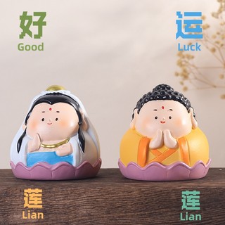 LOVIVER Tượng Tượng Nhỏ Trang Trí Nhà Cửa Dễ Thương Tượng Phật Nhỏ Để Bàn Trang Trí Nội Thất Xe Hơi