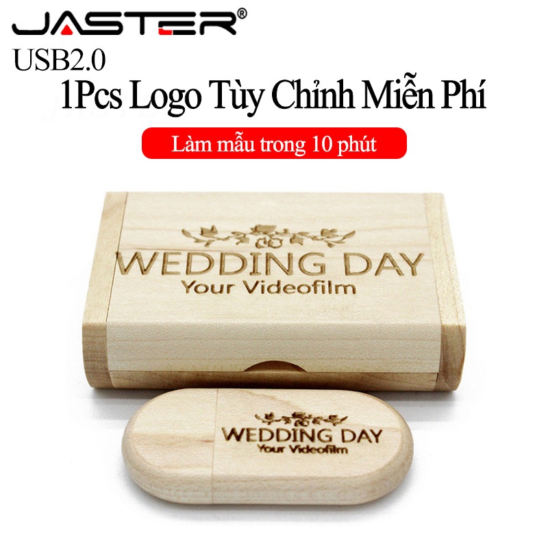 USB flash JASTER bằng gỗ 64gb 32gb 16gb 8gb 4gb co hộp đựng dùng làm ...