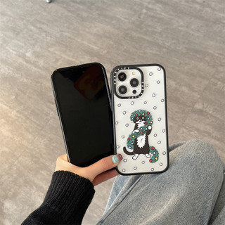 Dành Cho iPhone 17 16 15 14 Pro Max Giáng Sinh Mèo Nhỏ Đen Dành Cho iPhone 13 12 Pro Max Cứng PC Ốp điện thoại iPhone 15 Chống Sốc Cho iPhone 11 Ốp điện thoại Trong Suốt